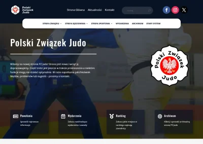 Polski Związek Judo – realizacja dedykowanego serwisu internetowego