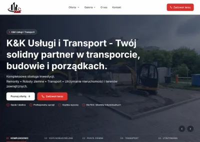 K&K Usługi i Transport — nowoczesna strona firmowa z rozbudowaną strukturą SEO