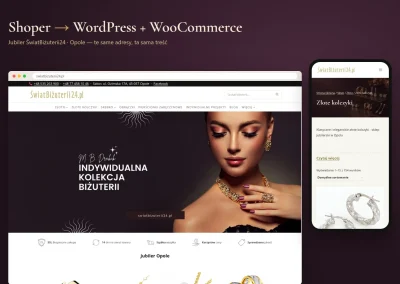 Jubiler ŚwiatBiżuterii24 — przeniesienie sklepu z Shopera na WordPress i WooCommerce